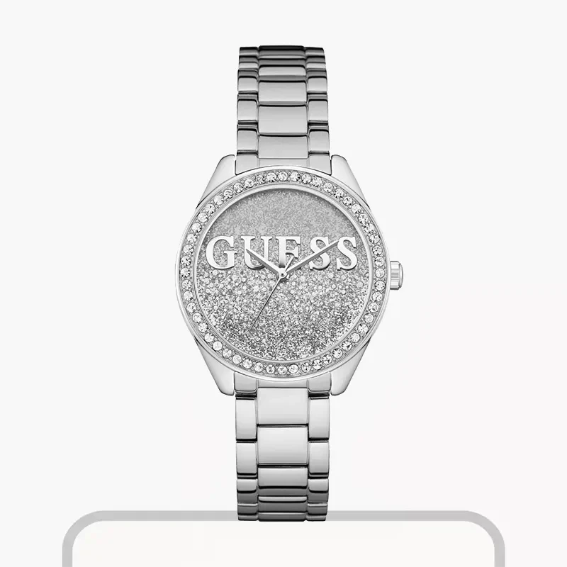 Guess Glitter Girl Silver Dial Silver-tone Ladies Watch- W0987L1